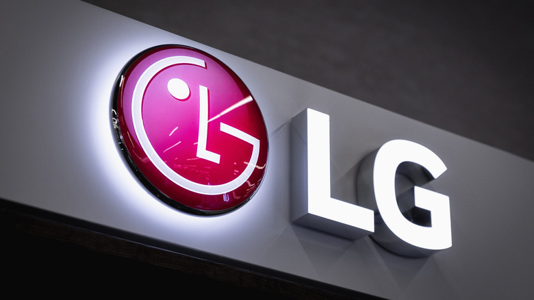 Picture showing a lighted LG logo