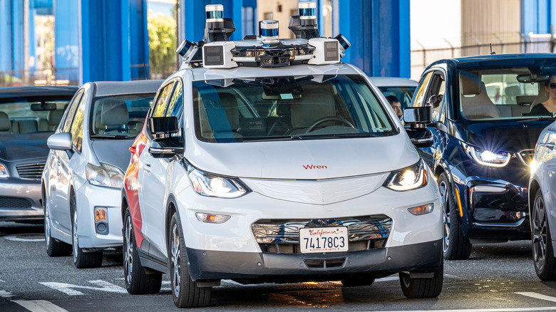 Self-driving car in traffic