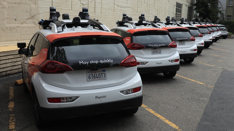 autonomous cars in parking lot