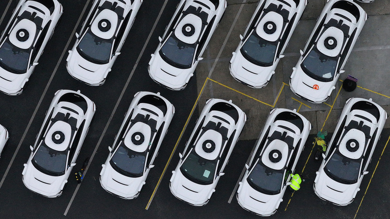 waymo sensors on roof in parking lot