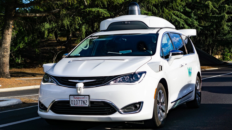 Waymo self-driving car on street