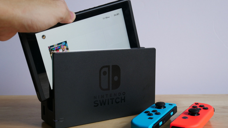 Nintendo Switch OLED and controllers