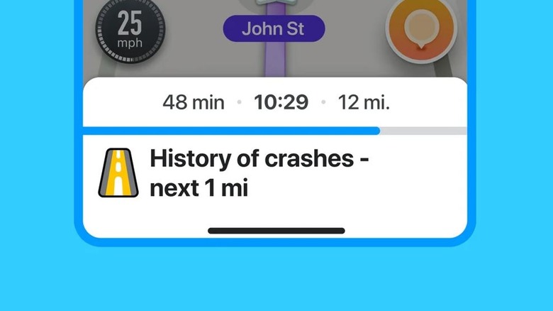 Waze crash history alert