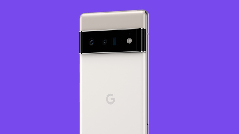 Google Pixel 6 in white.