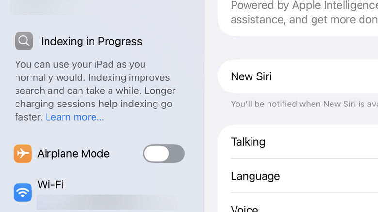 The indexing indicator on iPad OS 27