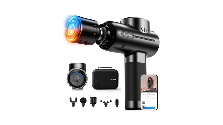 Renpho smart massage gun with various attachments