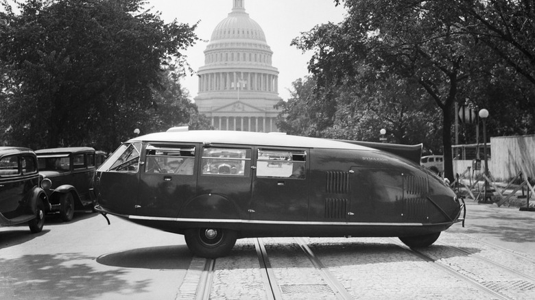 One of a few Dymaxion automobiles designed by Buckminster Fuller