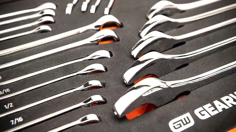 GearWrench Megamod wrenches packed in foam container