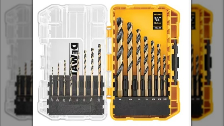 DeWalt's 15-piece Black and Gold drill bit set.
