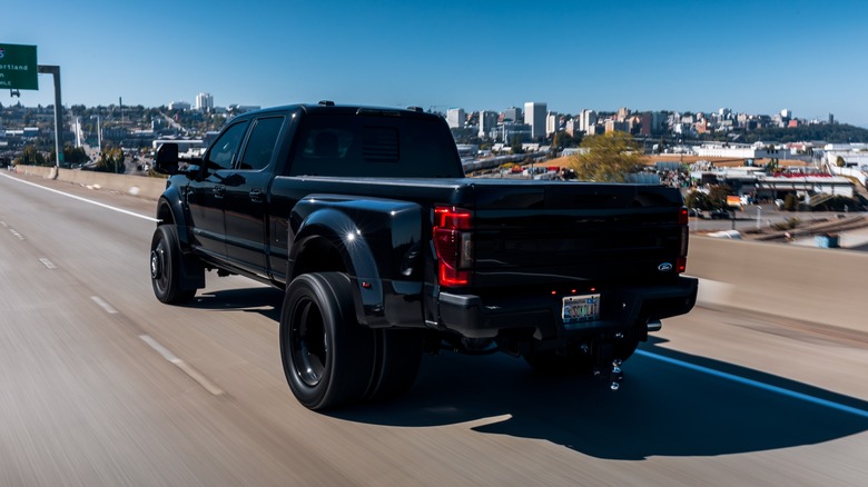 Ford F-450 driving on highway