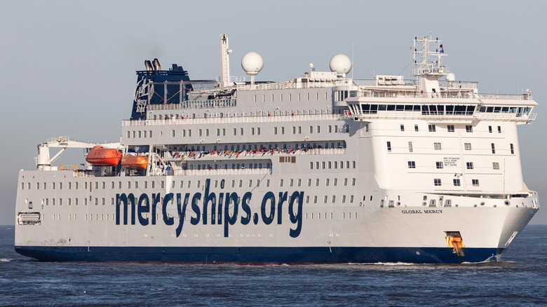 The Global Mercy hospital ship at sea.