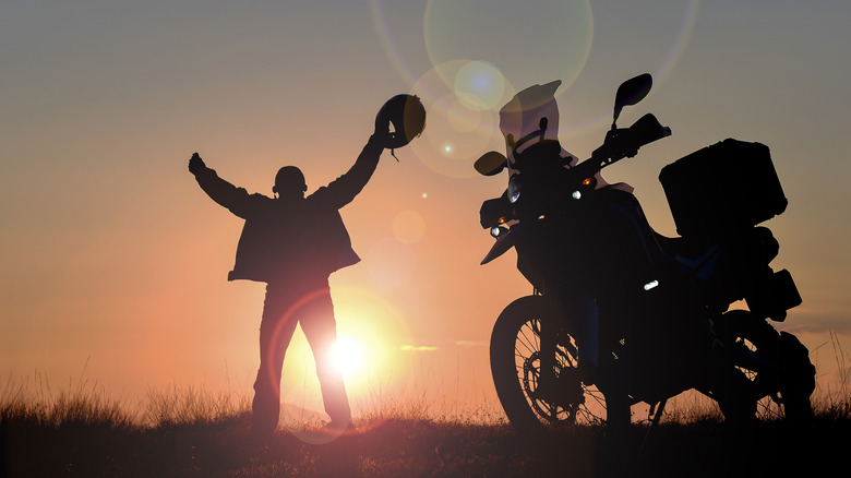 Man and bike at dusk