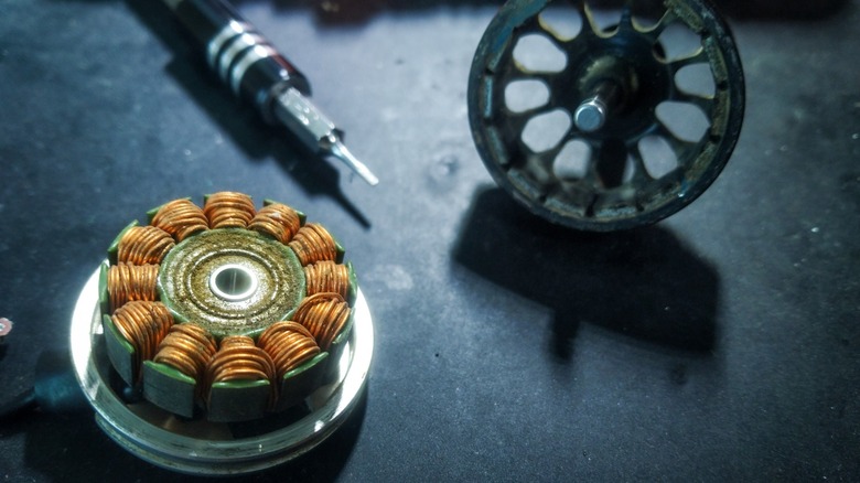 Disassembled brushless motor