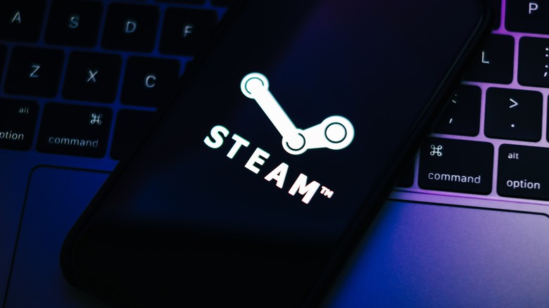 Smartphone with steam logo