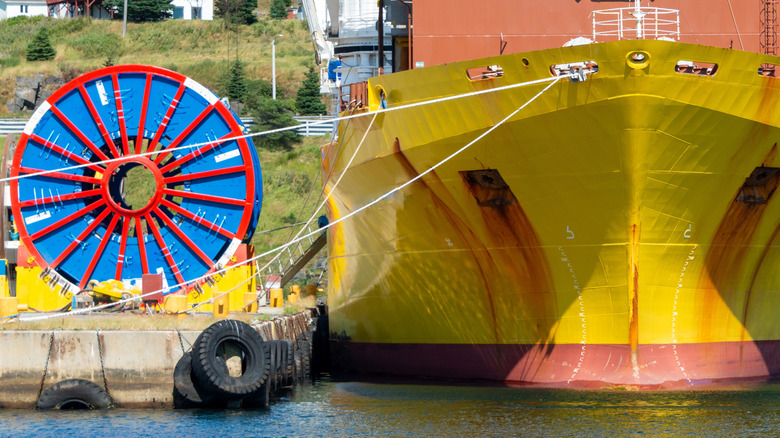 fiber optic cable near ship