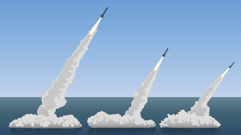 Illustration of missiles launching