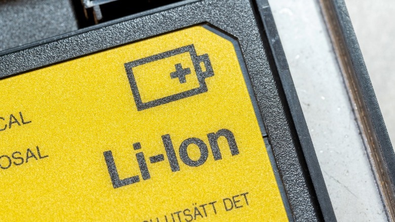 Close up of a Li-ion battery