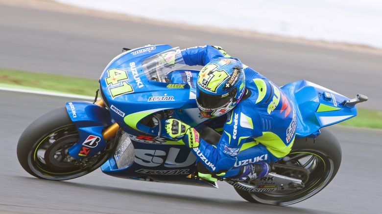 motorcycle racer turning corner