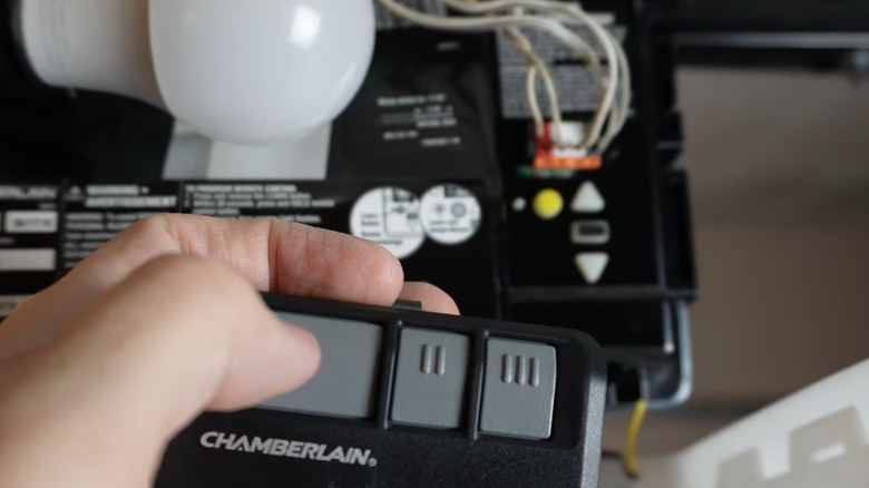 Learn button on garage door opener