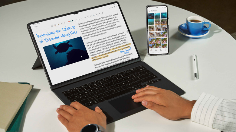 Samsung Galaxy Tab S9 Ultra with Book Cover Keyboard
