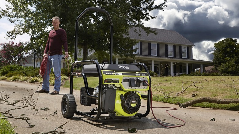 Man next to generator