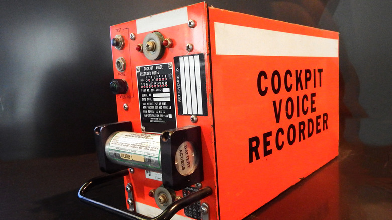 Cockpit voice recorder of a black box.