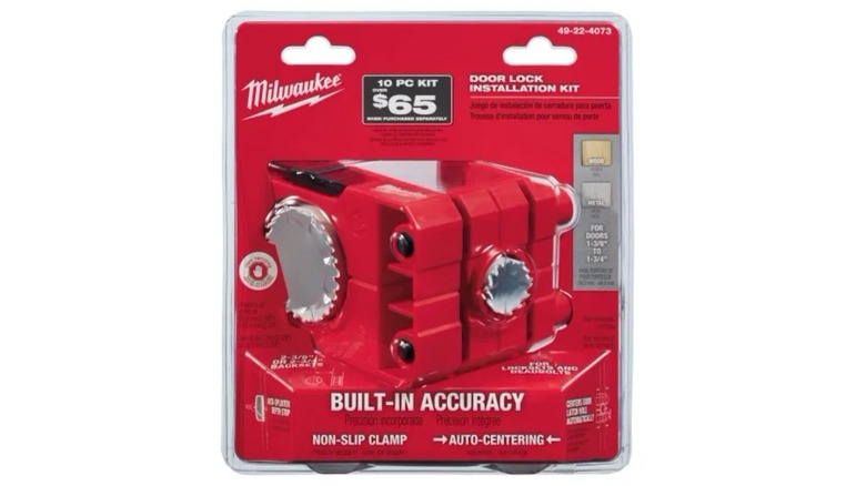 Milwaukee Hole Dozer Door Lock Installation Kit on white background