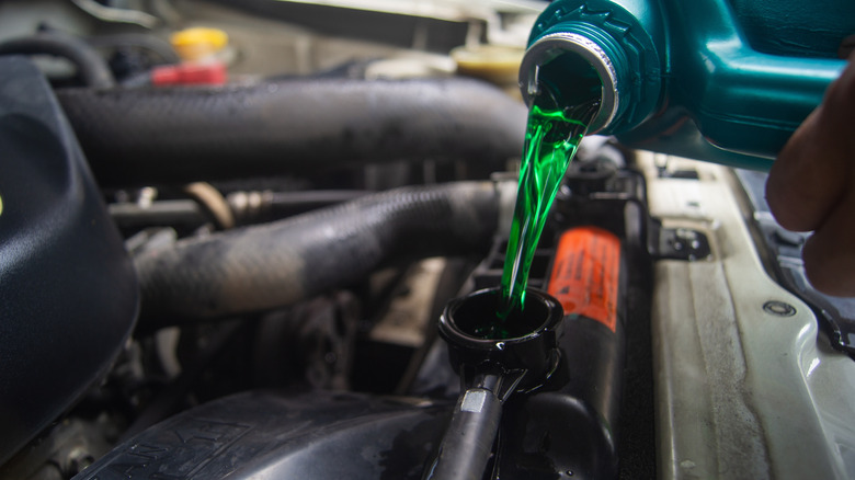 Changing coolant of a car