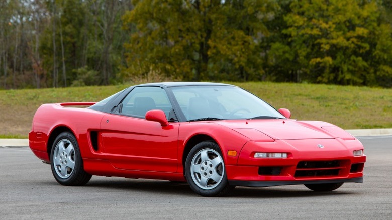 Red 1991 Acura NSX parked