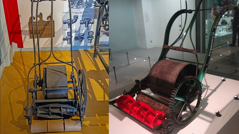 The first mechanical lawn mower by Edwin Bear Budding