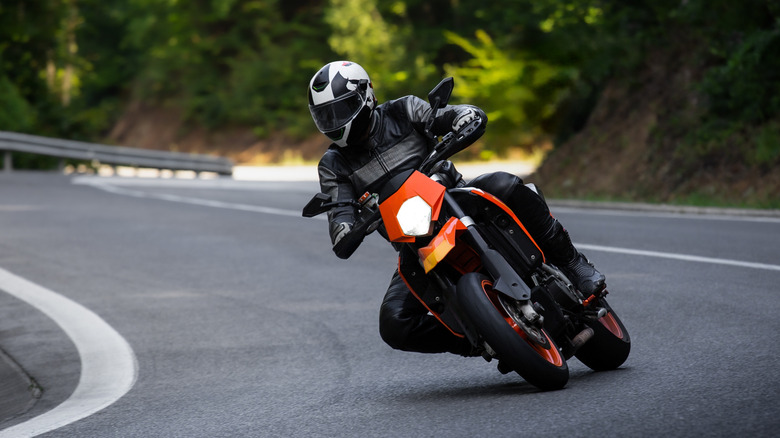 sport motorcycle on curvy road