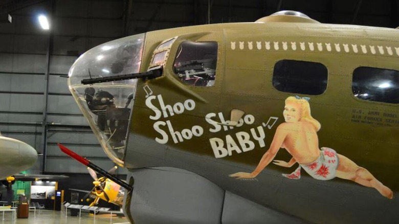 B-17 Flying Fortress close up view of nose area