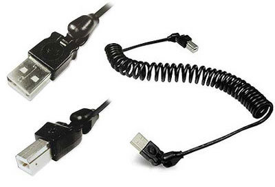 coiled USB cable