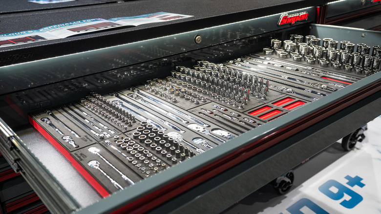 Snap-On tool cabinet with sockets and wrenches