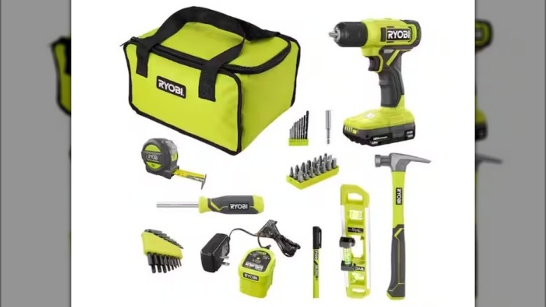 The 18V One+ cordless Ryobi drill kit from Home Depot.