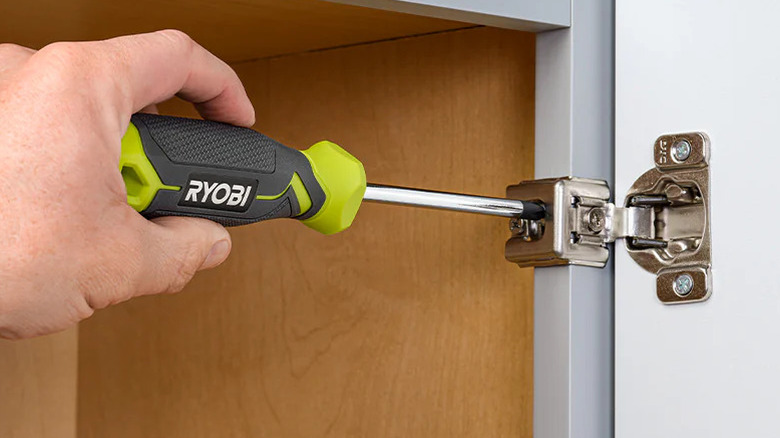 A Ryobi screwdriver from the brand's 12-piece set