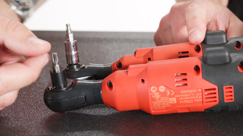 The 14.4V 3/8-inch drive MicroLithium cordless ratchet from Snap-On.