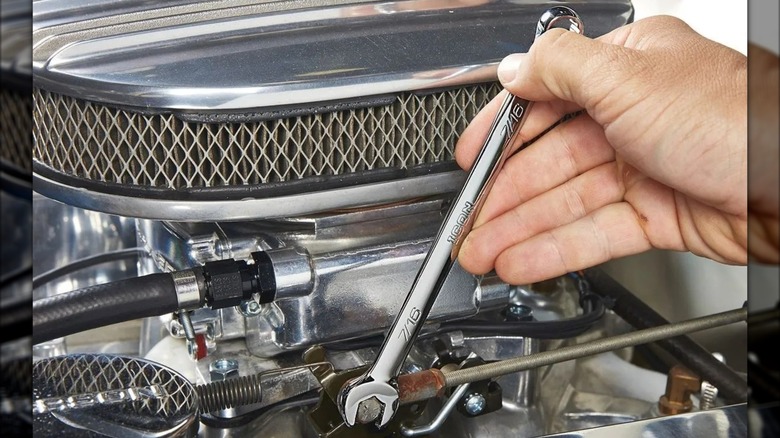 Using a Harbor Freight Icon combination wrench.