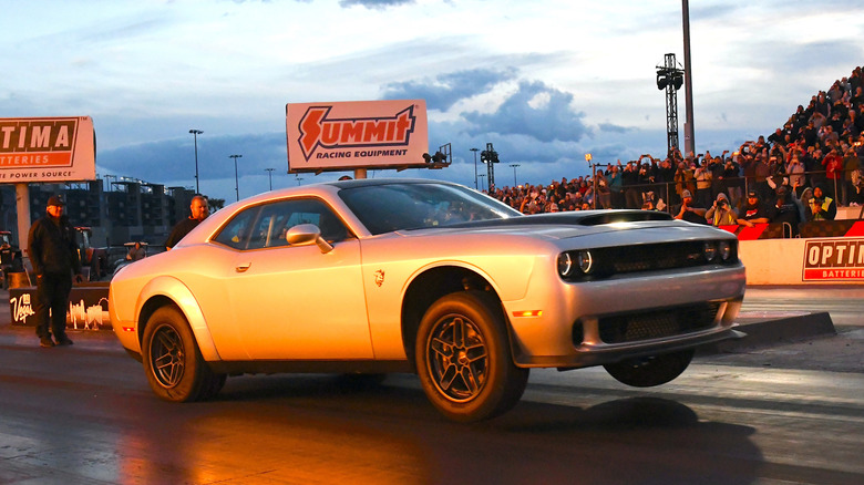 Dodge Challenger SRT Demon 170 doing a wheelie