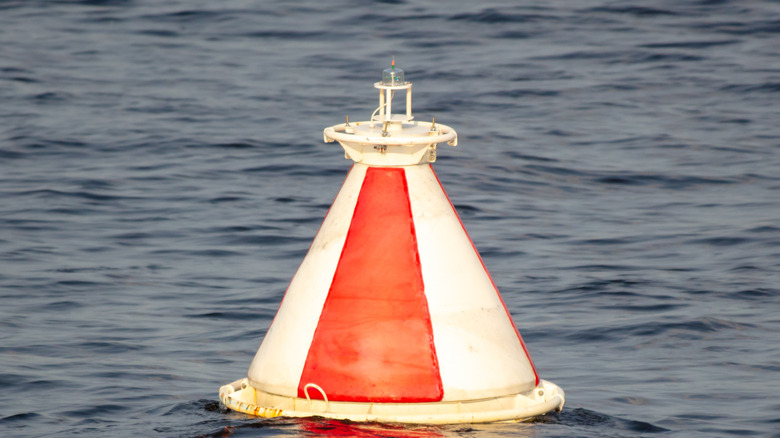Safe water buoy floating on water.