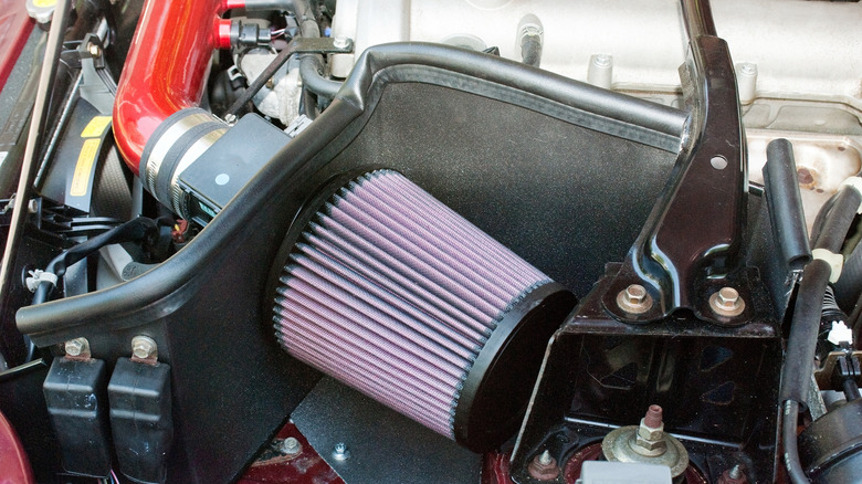 an air intake filter on car