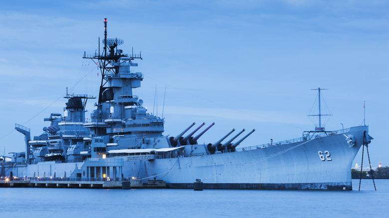 The Battleship USS New Jersey (BB-62) anchored