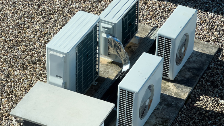 Rooftop HVAC units atop a building
