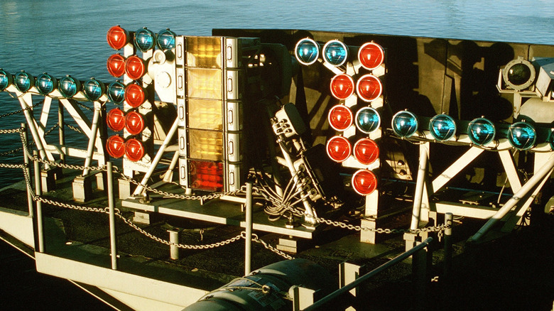 1990s image of the fresnel optical landing system aboard the USS John F. Kennedy (CV-67)