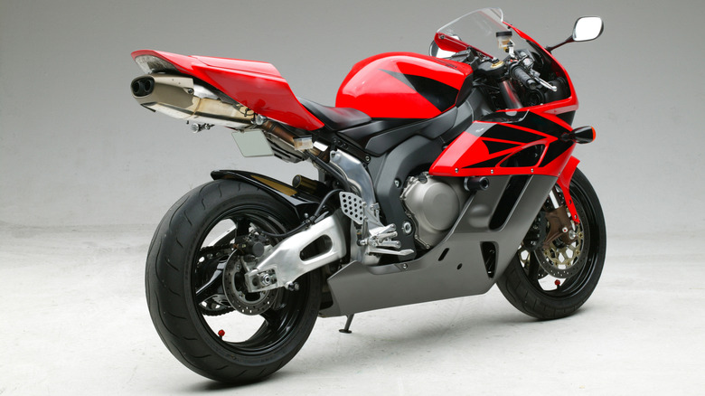 New red and black Honda CBR motorbike
