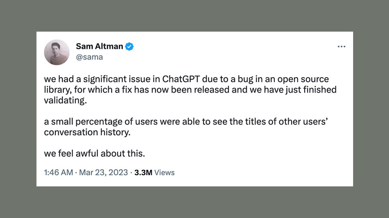 ChatGPT bug data expose