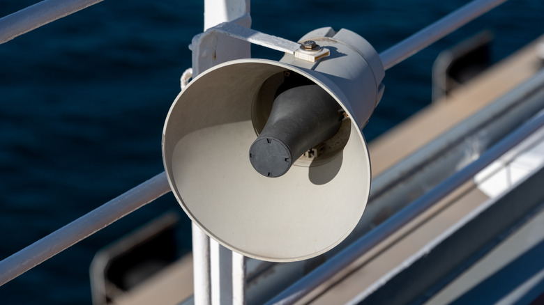Megaphone on a cruise ship