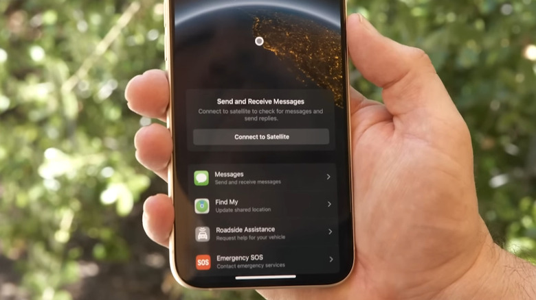 iPhone connecting via satellite