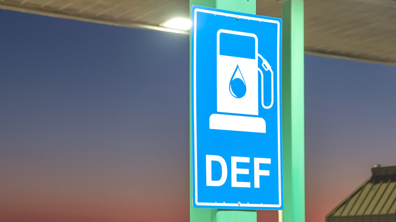 Diesel Exhaust Fluid sign