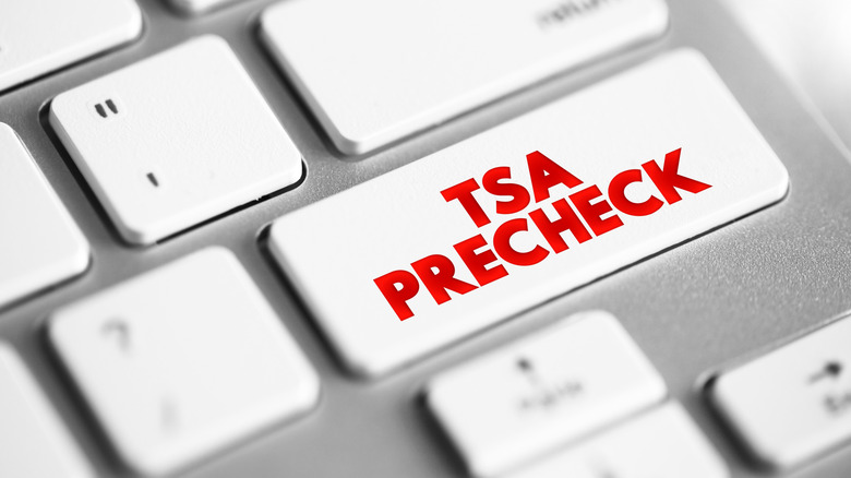 TSA PreCheck text on a keyboard button
